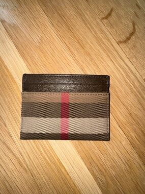 Burberry Brown Check Card Holder Unisex